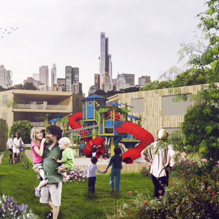 Charred Wooden Shingles and Cross-Laminated Timber Panels Shape Integrated Community Spaces