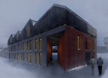 Cultural Hub Featuring Brick Facades and Expansive Glass Atriums for Community Engagement