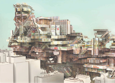 Pixelated Urban Living With Vertical Gardens and Reinforced Concrete  