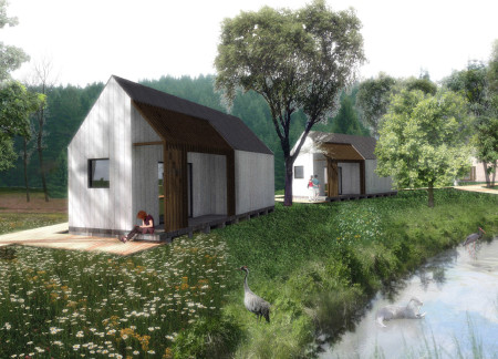 Charred Wooden Shingles and Hempcrete Create a Tranquil Retreat in Nature