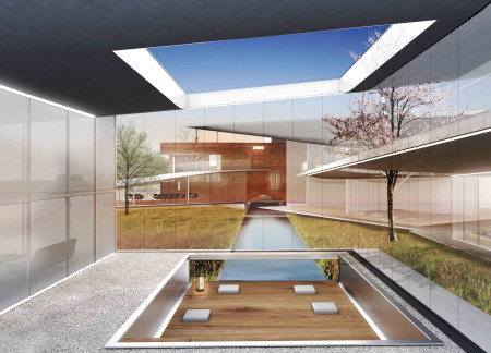 Floating Structures with Brick and Glass Integrating Nature for Mindful Retreats