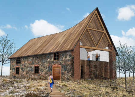 Meditation Retreat Emphasizing Cross-Laminated Timber and Locally-Sourced Stone in a Tranquil Landscape