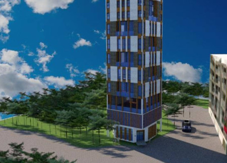Modular Living Spaces With Bamboo Cladding and OSB Insulation in Urban Setting  
