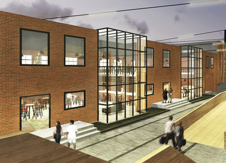 Translucent Glass Walls and Industrial Brick Form a Vibrant Community Hub for Creative Expression