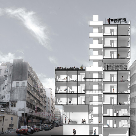 Charred Wooden Shingles and Expansive Communal Terraces in Urban Mixed-Use Housing  
