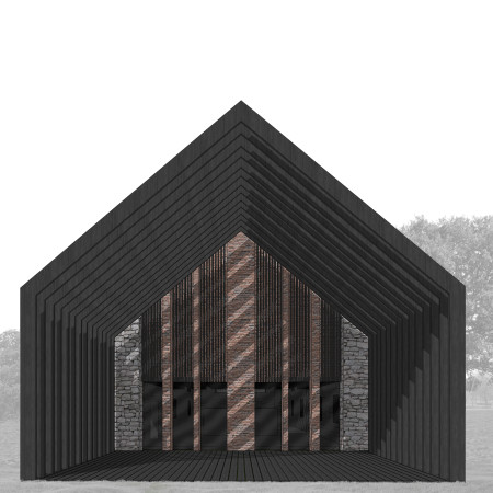 Cylindrical Meditation Spaces Crafted from Concrete and Natural Wood in a Tranquil Retreat  