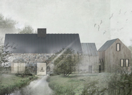 White Concrete and Local Stone Create a Meditative Retreat Intertwined with Nature