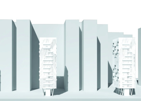 Pixelated Facade Using Perforated Panels and Sustainable Materials in Modular Urban Living