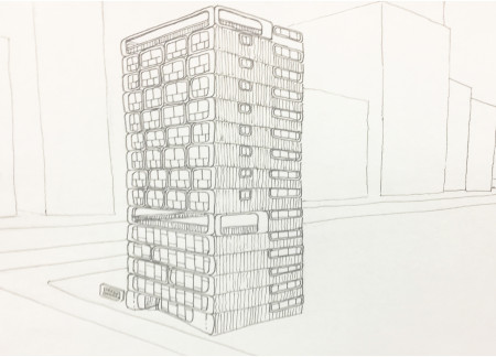 Charred Wooden Shingles Framing Residential Connectivity in a Sustainable Urban Context