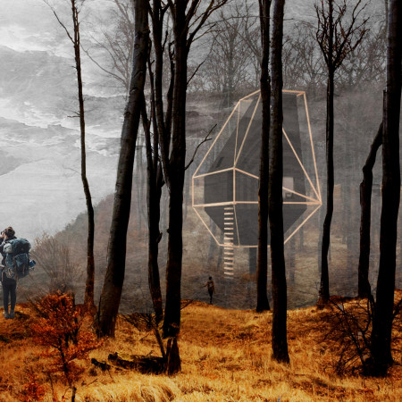 Charred Wooden Cladding Enhances Natural Shelter for Trekkers Along Amber Road