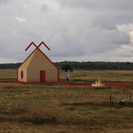 Charred Wooden Shingles and Cross-Laminated Timber Enveloping a Community-Focused Space