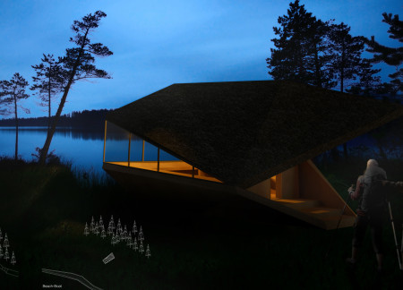 Curvilinear Form Embraced by Thatched Roof and Natural Timber Elements for a Mobile Retreat  