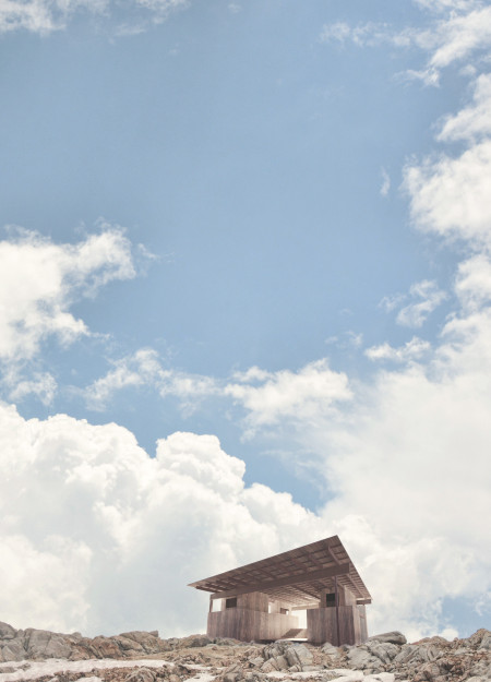 Charred Wooden Shingles and Cantilevered Roofs in a Sustainable Residential Framework  
