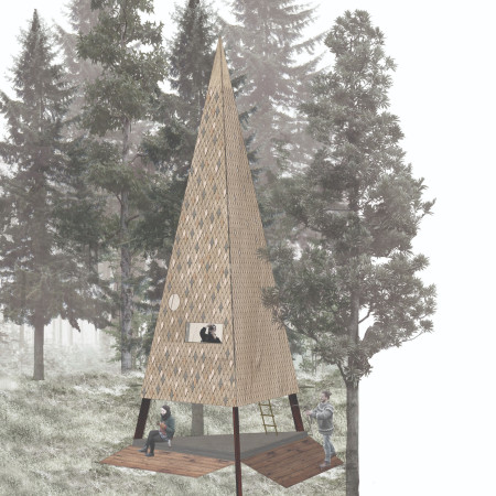 Elevated Retreat Crafted from Local Timber and Adaptable Facades Nestled in the Forest