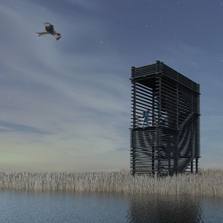 Charred Wooden Shingles and Cross-Laminated Timber Define a Sustainable Observation Experience