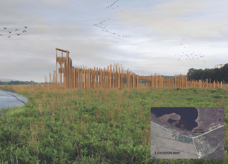 Charred Shingles and Cross-Laminated Timber Structure Integrates Seamlessly With Wetland Habitat