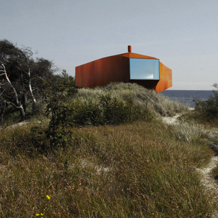 Corten Steel Shelters Blending With Baltic Coastline and Embracing Community Interaction