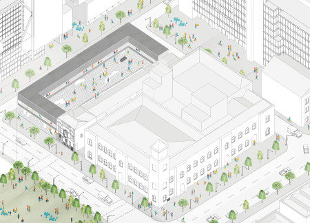 Charred Wooden Shingles and Sustainable Timber Panels Define a Multifunctional Urban Hub