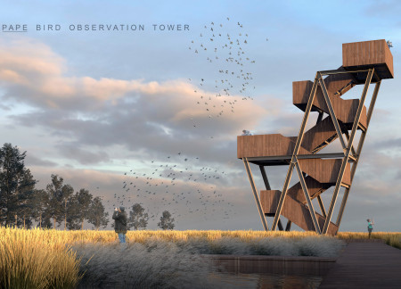 Galvanized Steel Framework Meets Rustic Timber Railings in Eco-Conscious Viewing Platform  
