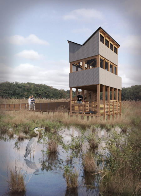Charred Wooden Shingles and Cross-Laminated Timber Panels Define a Community Space Rooted in Nature