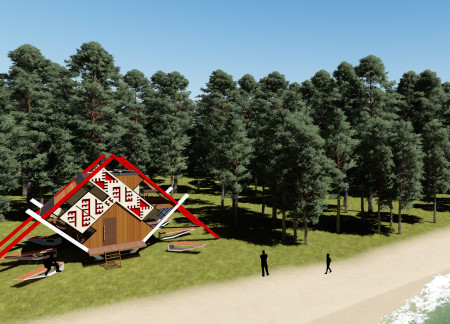 Charred Wooden Shingles and Cross-Laminated Timber Define a Community Hub's Design