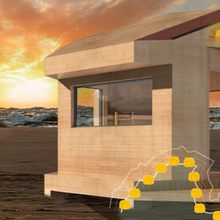 Amber-Inspired Design Featuring Phenolic Panels and Modular Structure for Coastal Retreats