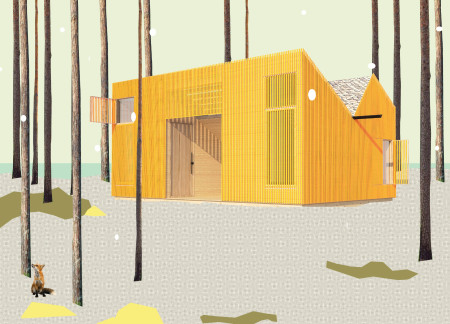 Cross-Laminated Timber Cabin Embracing Nature With Charred Wooden Shingles  