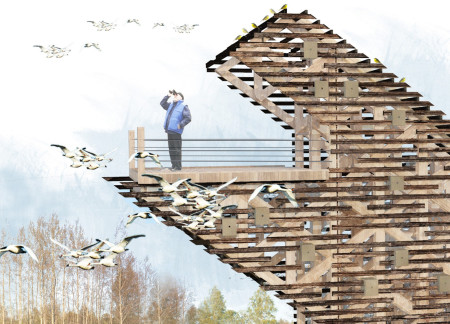 Charred Wooden Shingles and Cross-Laminated Timber Embrace Nature in a Thoughtfully Layered Workspace