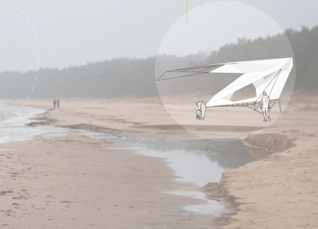 Sailcloth Façade and Pine Structure Blending Seamlessly With Coastal Landscape for Nomadic Living
