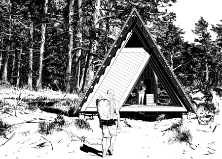 Charred Wooden Shingles and Cross-Laminated Timber Enveloping a Multifunctional Community Space  