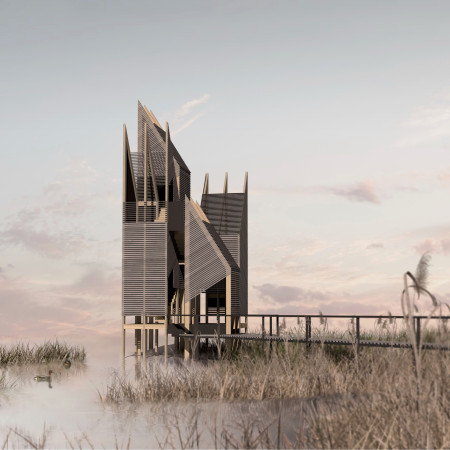Vertical Gardens and Recycled Concrete Forming a Sustainable Community Retreat