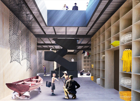 Floating Residential Community with Steel Framework and Translucent Facade for Coastal Sustainability