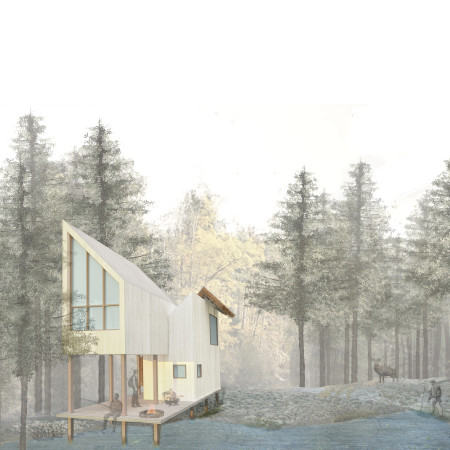 Amber-Tinted Glass and Thatch Roofing Elevate Sustainable Cabins Along a Scenic Trekking Trail