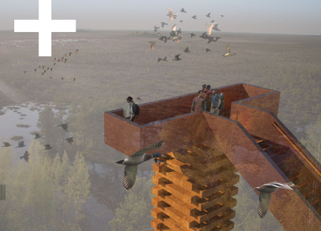 Charred Wooden Shingles and Cross-Laminated Timber Form a Community Hub Embedded in Nature