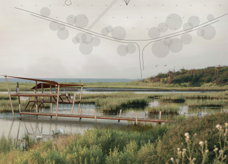 Elevated Corten Steel Tower Integrating Natural Wood Elements for Bird Observation