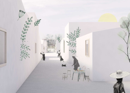 Charred Wooden Shingles and Modular Layouts Creating Interconnected Living Spaces  