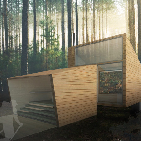 Charred Wood Shingles and Laminated Timber Create a Compact Retreat in a Coastal Forest  