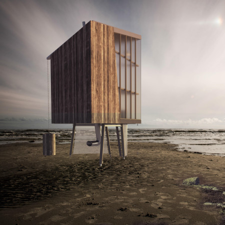 Elevated Shelter Crafted From Polycarbonate And Timber With Integrated Rainwater Harvesting Systems  