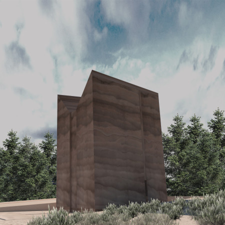 Rammed Earth Construction Merges With Natural Wood Finishes For Seamless Forest Integration