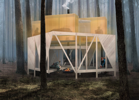 Elevated Timber Cabins with Transparent Pods for Immersive Nature Experiences