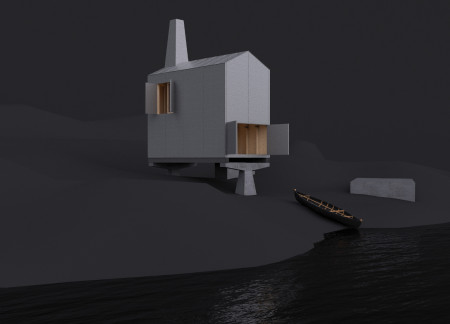 Galvanized Metal Cladding and Plywood Shelter Designed for Flexible Coastal Retreat