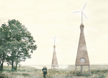 Conical Pods Featuring Natural Thatch and Renewable Energy Along the Coastal Landscape