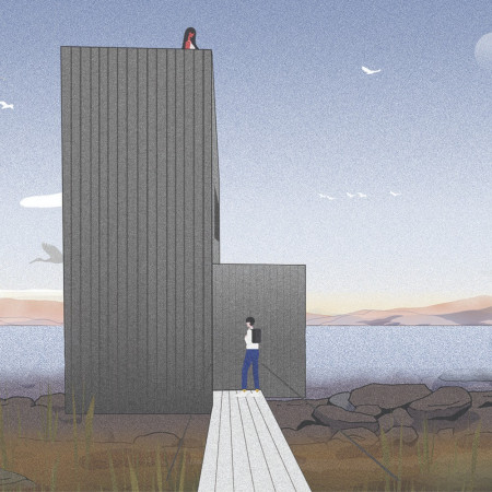 Charred Wooden Shingles Create A Seamless Connection Between Ground And Sky In A Unique Birdwatching Experience