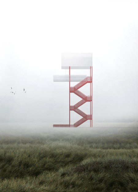 Perforated Metal Frames in a California Observation Tower Enhancing Accessibility and Wildlife Viewing  