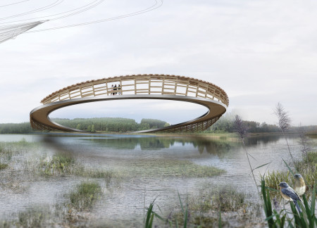 Harmonious Integration of Oak and Steel in a Circular Observation Structure  
