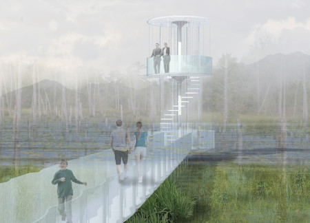 Fluid Circular Design Featuring Acrylic and Carbon Fiber in a Sustainable Observation Structure