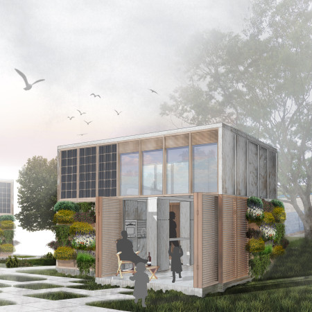Cross-Laminated Timber Living Spaces Enhanced by Air-Purifying Panels and Vertical Gardens