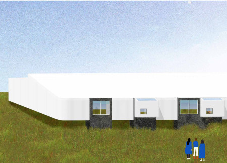 Basalt Cladding and ETFE Skylights Create Inviting Communal Living Spaces on a Hillside  