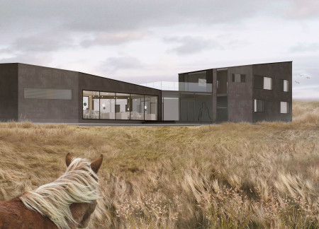 Charred Wooden Shingles and Cross-Laminated Timber Panels Shape a Sustainable Community Hub  