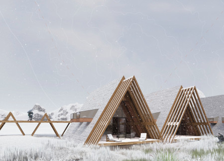Charred Wooden Shingles and Cross-Laminated Timber Panels Form a Flexible Community Workspace  